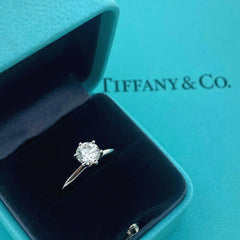 Tiffany & Co. Round Diamond 0.83 cts I VS1 Engagement Ring Plat EX EX EX