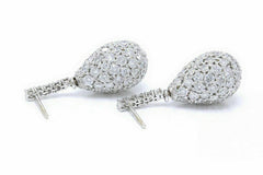 Pave TearDrop Diamond Earrings 6.50 tcw 18K White Gold Top Quality $28,000 Value