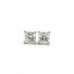 Celebration Princess Diamond Stud Earrings 0.98 tcw 18k White Gold $6,000 Retail