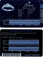 Sitara 3 Stone Diamond Engagement Ring Round 1.04 ct 14k White Gold $5500 Retail