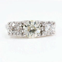 Vintage Diamond Engagement Ring Old Europeans 1.53 tcw 14k White Gold 13K Retail