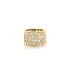 6 Carats Round Diamond Four Row Eternity Band Ring in 14K Yellow Gold