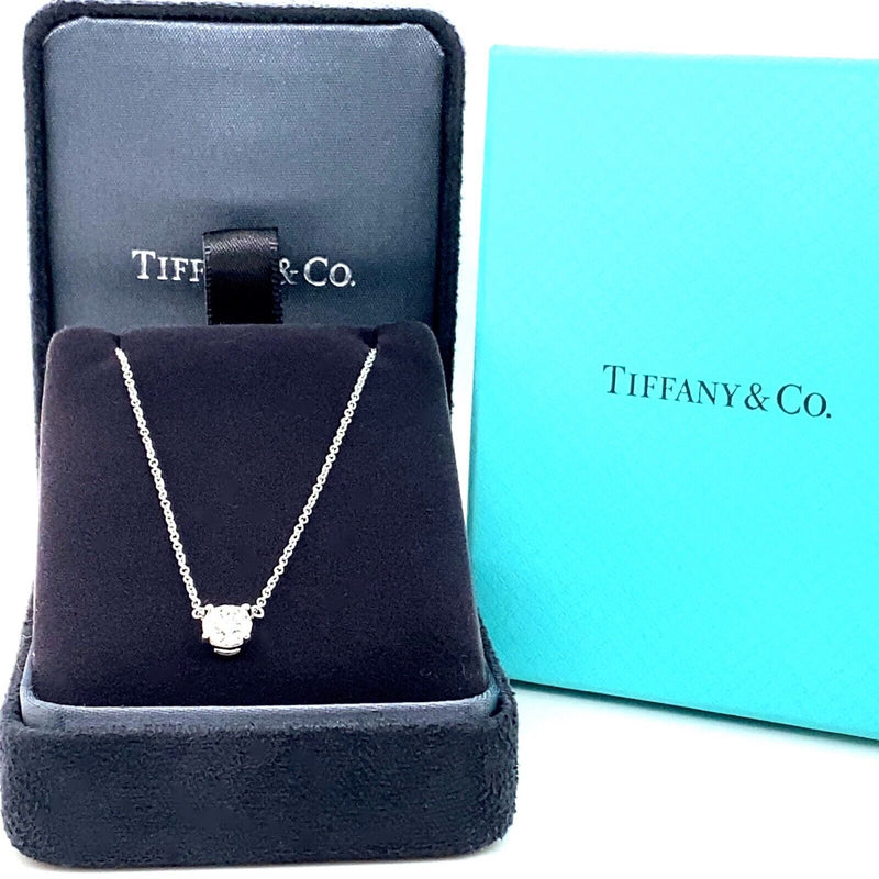 Tiffany & Co Round Diamond 0.67 cts H VS2 Solitaire Necklace in Platinum