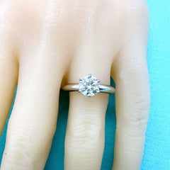 TIFFANY & CO Round Brilliant Diamond 0.75 cts I VS1 Platinum Engagement Ring