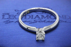Leo Diamond Solitaire Engagement Ring Round 0.30 cts I VVS2 14k White Gold
