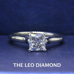 Leo Princess Diamond Engagement Ring 1.00 ct G SI2 14k White Gold $8,600 Retail