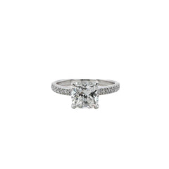 Tiffany & Co NOVO 1.47 tcw Cushion Diamond Eng Ring Pave Diamond Platinum Band