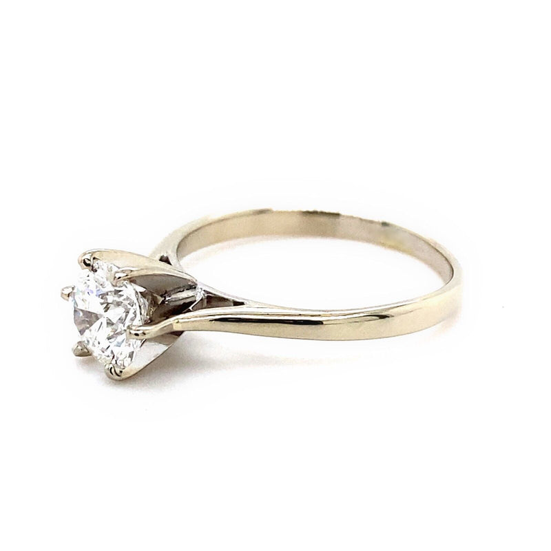 LAZARE KAPLAN Round Brilliant Diamond 1CT F VS1 Engagement Ring in 14kt WG GIA