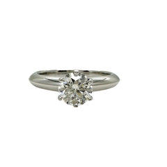 TIFFANY & CO Round Brilliant Diamond 0.75 cts I VS1 Platinum Engagement Ring
