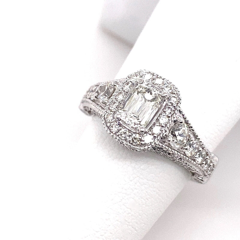 Christopher Designs CRISSCUT Diamond Halo Engagement Ring 2.00 tcw 18kt WG
