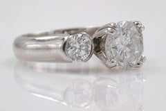 Three Stone Diamond Engagement Ring Round 2.93 tcw 18k White Gold $20,000 Retail