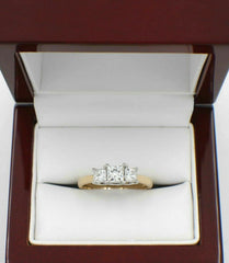 Leo Diamond Engagement Ring 3 Stone Princess 1.04 ct G SI1 14k Gold $4,000 Value