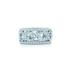 Tiffany & Co Enchant Scroll Diamond Band Ring in Platinum 1.70 tcw