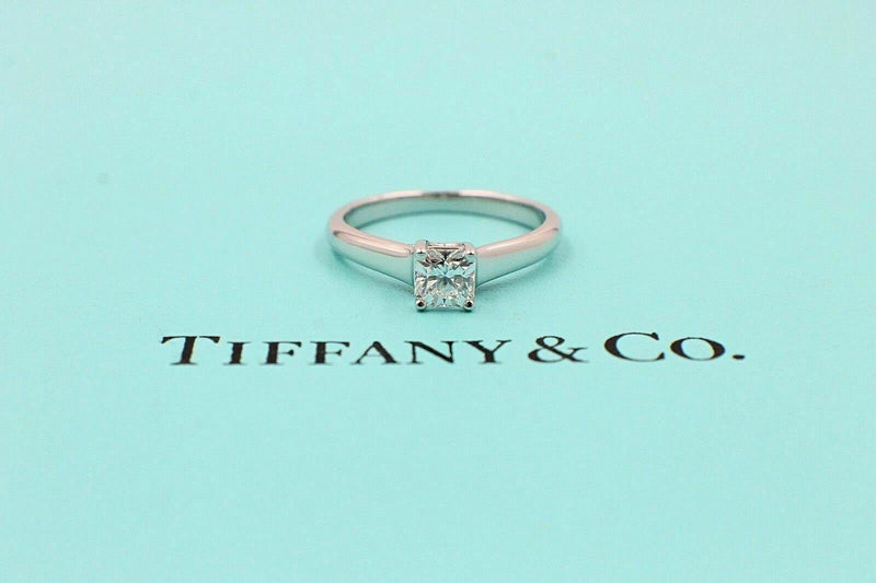 Tiffany & Co Lucida Platinum Diamond Engagement Ring 0.46 tc E VVS1 $7500 Retail