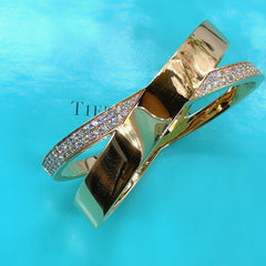 Tiffany & Co. Atlas Wide X 2.27 tcw Diamond Bangle Bracelet 18kt Rose Gold