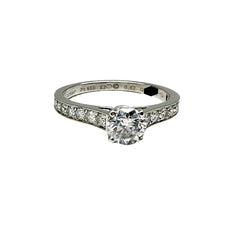 Cartier 1895 Round Diamond 0.88 tcw Engagement Ring in Platinum GIA COA Box