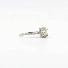Diamond Engagement Ring Princess Cut Halo 14k White Gold 1.11 tcw $5,000 Retail
