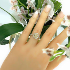 Natural Light Fancy Yellow Oval Diamond 2.39 tcw Engagement Ring Platinum 18k YG