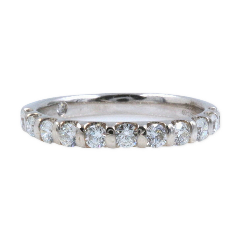 LEO Diamond Wedding Band Ring 14k White Gold $2800 Retail