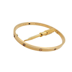 CARTIER 6 Diamond LOVE Bangle Bracelet in 18kt Yellow Gold COA Box SZ 18