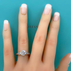 Tiffany & Co Round G VS2 1.91 tcw Channel Set Diamond Band Engagement Ring Plat