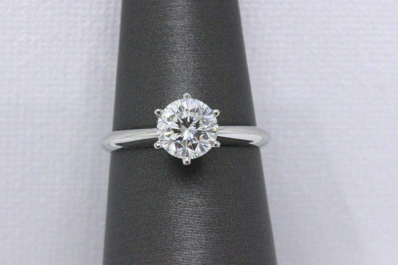 Leo Diamond Engagement Ring Round 1.05 ct H SI1 14k White Gold $11,000 Retail