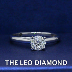 Leo Diamond Engagement Ring Round 0.69 cts G SI2 14k White Gold $6,300 Retail