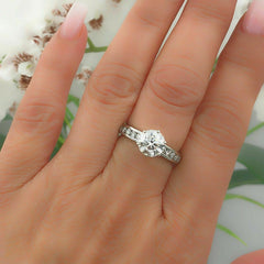 Tiffany & Co Platinum Diamond Engagement Ring Rounds 1.38 ct F VVS2 $29000 Value