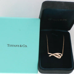 Tiffany & Co. Rose Gold Diamond Bow Pendant 18K