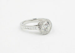 Tiffany & Co Bead Set Platinum Diamond Engagement Ring Rounds 2.27ct