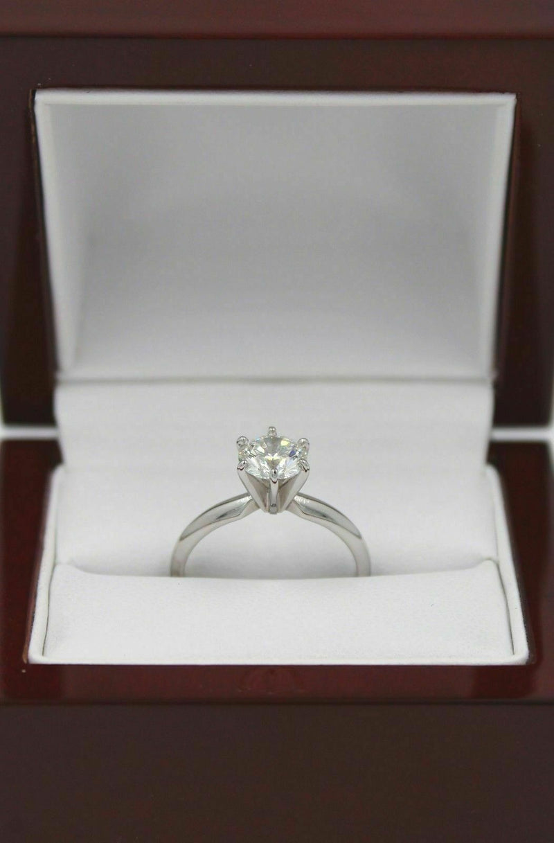 Leo Diamond Engagement Ring Round 1.02 cts I SI2 14K White Gold $9,000 Retail