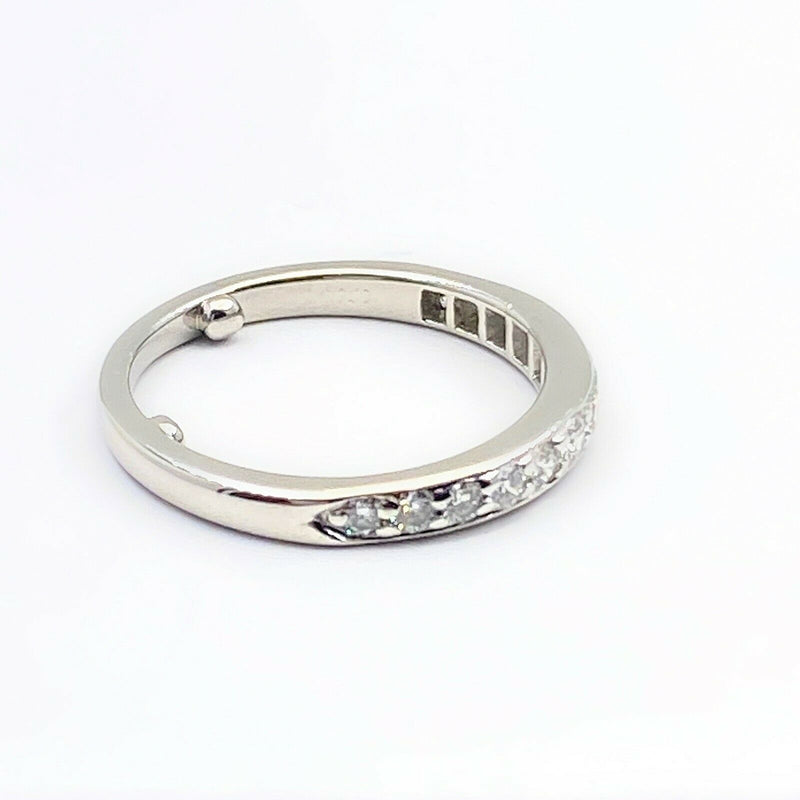 Tiffany & Co Round Diamond Bead Set Half Circle Band Ring Platinum 0.27 tcw