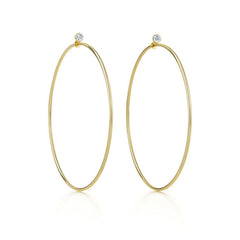 Tiffany & Co. Elsa Peretti Diamond Hoop Earrings in 18kt Yellow Gold Size Large