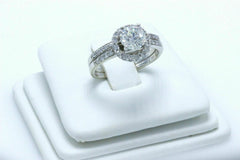 Tolkowsky Ideal Cut Round Diamond Engagement Ring & Band 14k White Gold 1.54 tcw