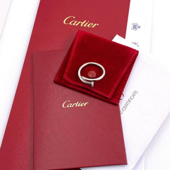 Cartier Juste un Clou Ring White Gold with After Market Diamonds COA