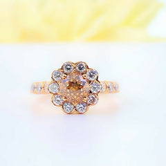 Crown of Light Fancy Dark Orangy Brown 2.40 tcw 18kt Rose Gold Engagement Ring
