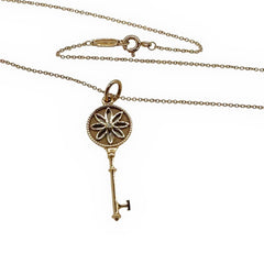 Tiffany & Co. Daisy Key Diamond Pendant Necklace 18kt Rose Gold