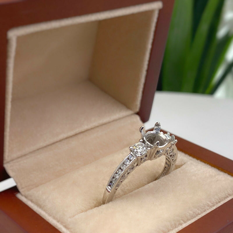 Tacori Semi Mount Engagement Ring Channel Set Diamonds HT2326 18kt White Gold
