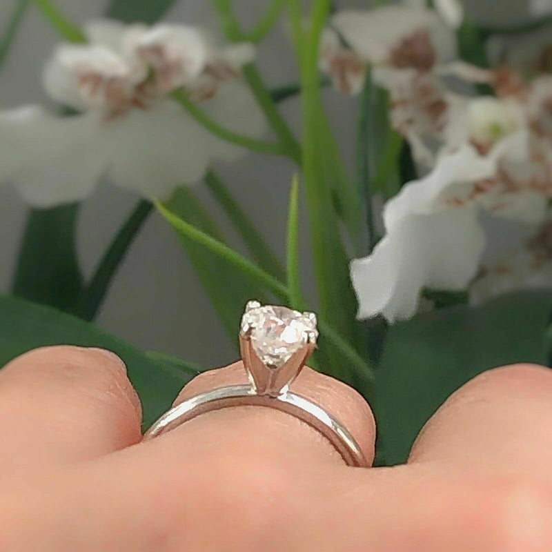 Diamond Engagement Ring Round 1.00 cts 14k White Gold $8,000 Retail