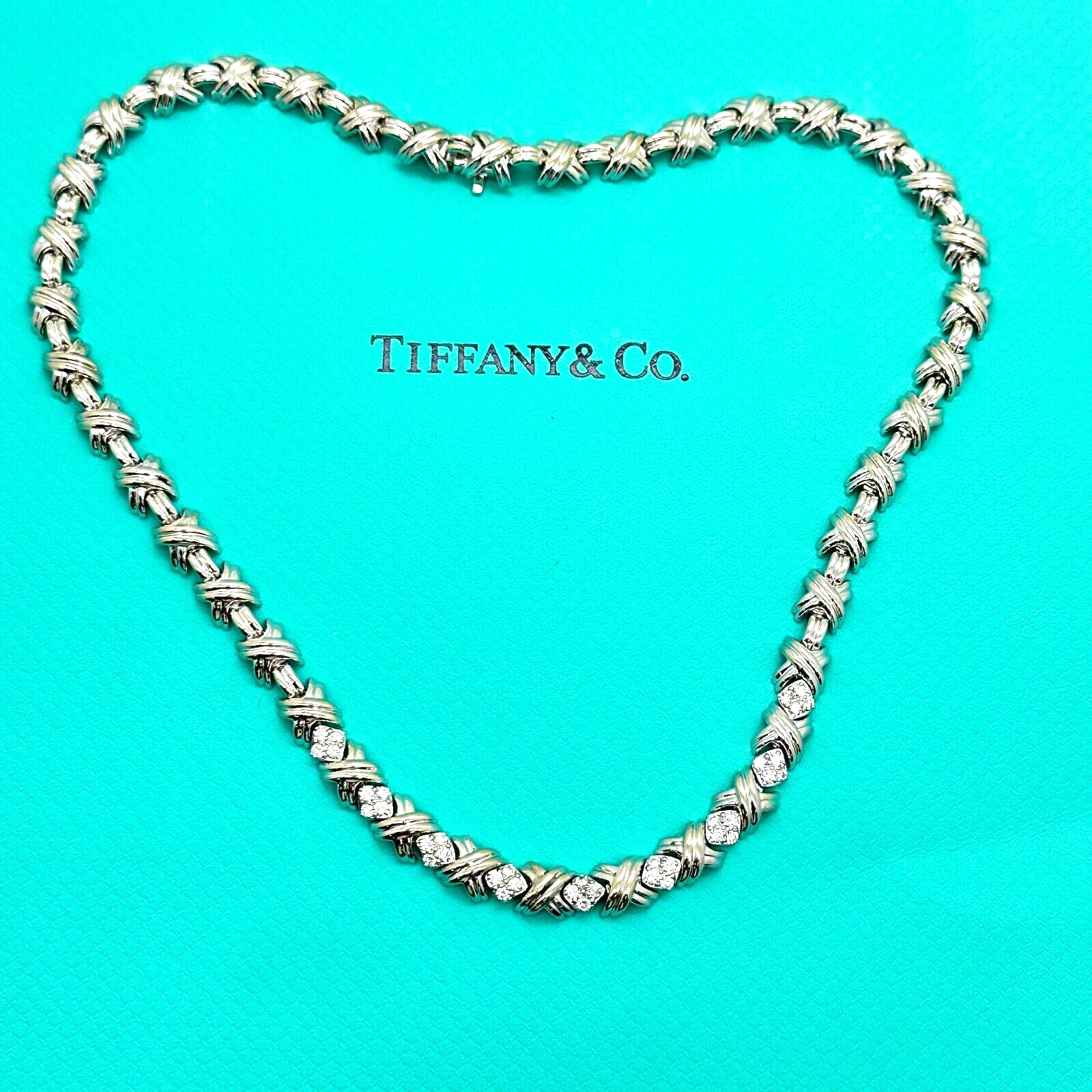 Tiffany & Co. Sterling Silver Triple X Necklace Kiss