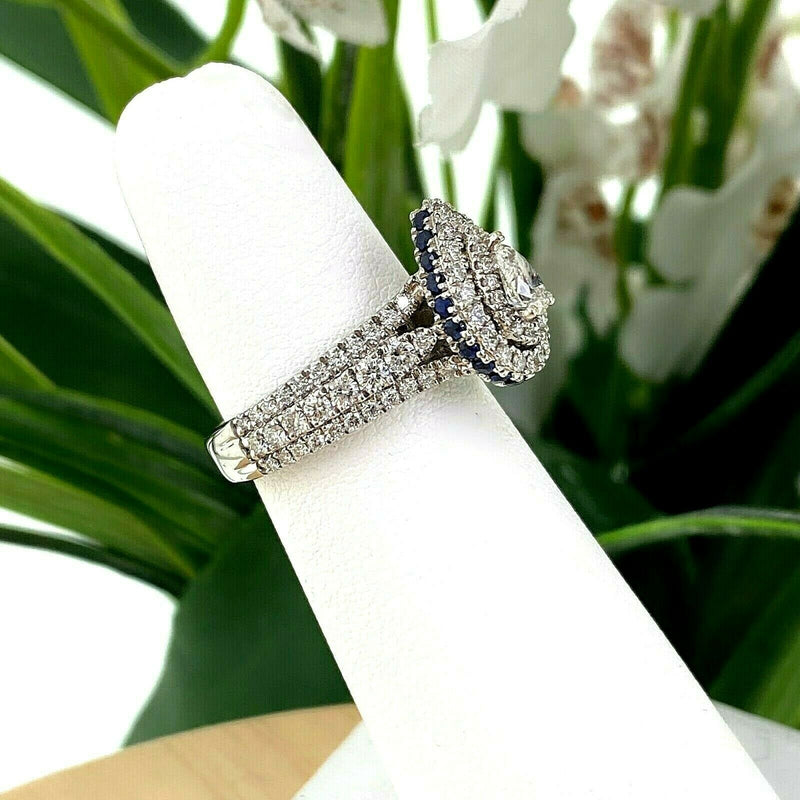 VERA WANG Love tcw Pear Shape Diamond Sapphire Double Frame