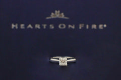 Hearts on Fire Dream Cut Diamond Platinum Engagement Ring 0.64 ct H SI1
