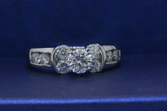 Leo Diamond Engagement Ring Round Cuts 1.82 ct 14k White Gold $9,000 Retail