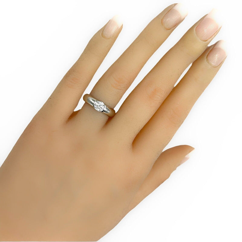 Tiffany & Co ETOILE Round Diamond 0.71 cts G VVS2 Engagement Ring Platinum