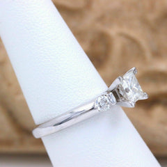Princess Three Stone Diamond Engagement Ring 2.00 ct 14k White Gold $15K Retail