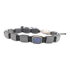 David Yurman Spiritual Beads Sapphires Station Tile Bracelet Sterling Silver