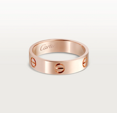 CARTIER 18kt Rose Gold Love Band Ring 5.5 MM Size 58
