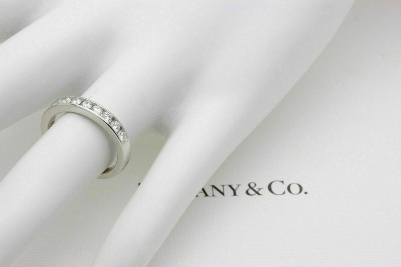 Tiffany & Co Platinum and Diamond Wedding Band Ring 2.5mm