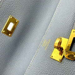 HERMES Epson Kelly Longue Wallet in Blue Lin