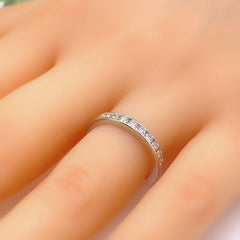 Tiffany & Co Channel Set Round Diamond Half Circle Wedding Band 3 MM Platinum #2